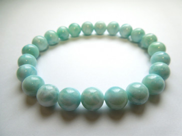 Larimar 8mm bracelet without parent and marker beads