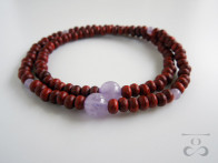 <Hitoshina>Padoauk & Lavender amethyst 108 bracelet 