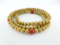 <Hitoshina> Seigetsu linden tree seeds & Agate 7mm 108 bracelet
