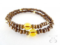 <Hitoshina>Enju & Yellow colored quartz 108 bracelet 