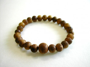 Sandalwood 7mm main beads bracelet with Nianfo (Namu Amida-butsu) 