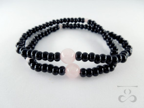  Ebony & Rose quartz 108 bracelet 